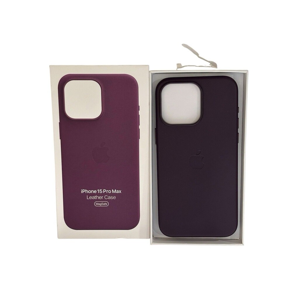 iPhone Leather Case for 15 pro Max Magsafe Mulberry Purple NEW Genuine Apple
